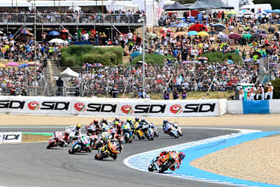Pedro Acosta as seen racing the Spanish round of the MotoGP series in Jerez on April 30, 2023.