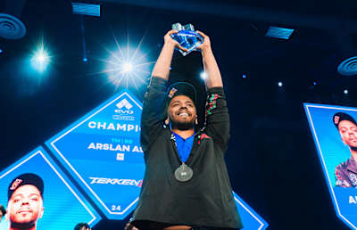 Winner Arslan Ash poses for a photo during the Tekken 8 finals at EVO 2024 in Las Vegas, Nevada, USA on July 21, 2024.