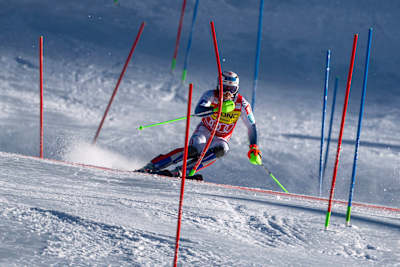 Henrik Kristoffersen während des Skiweltcups in Alta Badia, Italien am 23. Dezember 2024. 