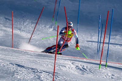 Henrik Kristoffersen seen during the Ski World Cup in Alta Badia, Italy on December 23, 2024. 