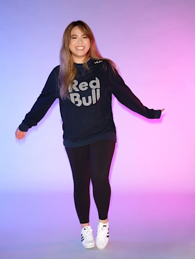 Tiffae poses for portrait during Red Bull Media Day in Los Angeles in 2023.
