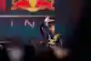 Max Verstappen of the Netherlands and Oracle Red Bull Racing waves to the crowd from the stage during F1 75 Live at The O2 Arena on February 18, 2025 in London, England. 