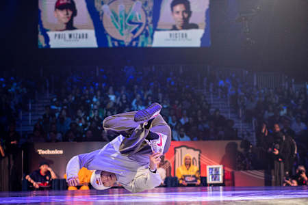 Phil Wizard from Canada competes at the Red Bull BC One World Final at Hammerstein Ballroom in New York, USA on November 12, 2022 