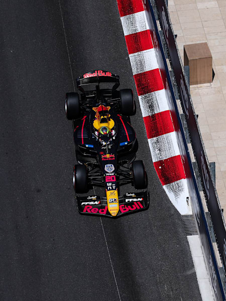 Isack Hadjar racing Formula 2 in Monaco 2024