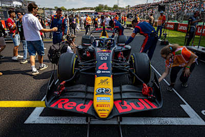 Arvid Lindblad on the grid in Budapest 2025 - Formula 2