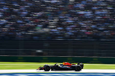 Max Verstappen on the track during the F1 Grand Prix of Mexico
