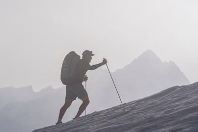 Patrick von Känel (SUI2) hiking during Red Bull X-Alps 2025