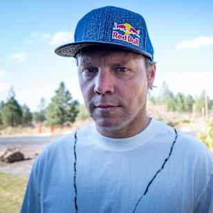 Travis Rice headshot while getting ready for the world premiere of Fleeting Time in Bend, Oregon on October 1, 2022.