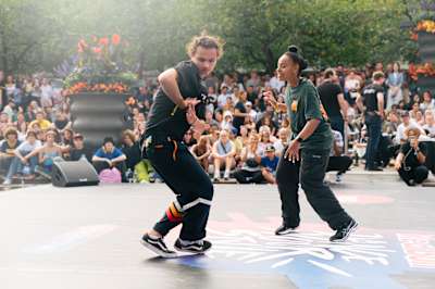 Kid Korba in the battle at Red Bull Dance Your Style in Stockholm, Sweden on August 27, 2022.  