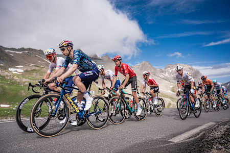 Wout Van Aert on the Col du Galibier during Stage 4 from Pinerolo (ITA) to Valloire (FRA) of the 111th Tour de France on July 2, 2024.
