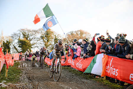 Tom Pidcock seen at UCI CX World Cup in Dublin, on December 11, 2022