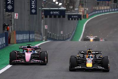 Max Verstappen and Pierre Gasly at the 2025 Brazilian Grand Prix.