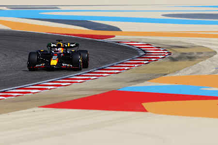 Max Verstappen of the Netherlands driving the Oracle Red Bull Racing RB19 on track during day one of F1 Testing at Bahrain International Circuit on February 23, 2023. 