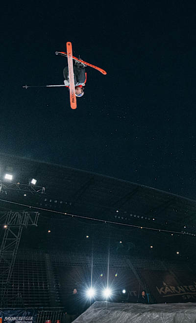 Matěj Švancer performs during finals at Big Air Klagenfurt on January 4, 2025.