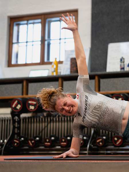 Laura Stigger trains at the Athlete Performance Center in Thalgau, Austria.