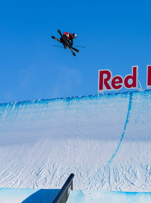 Eileen Gu bei den Laax Open in Laax, Schweiz, am 17. Januar 2025.