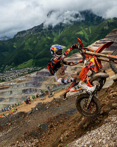 Hard Enduro rider Manuel Lettenbichler competes at Red Bull Erzbergrodeo in Eisenerz, Austria on June 2, 2024