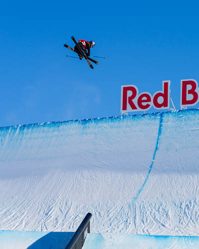 Eileen Gu bei den Laax Open in Laax, Schweiz, am 17. Januar 2025.