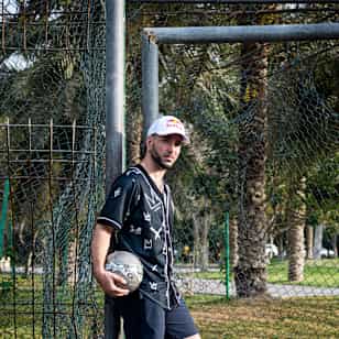 Séan Garnier posing for a portrait in Sakhir, Bahrain on March 6, 2023. 