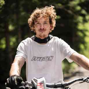 Belgian MTB rider Thomas Genon poses for a portrait during Paradigm in Chatel, France on July 1, 2025.