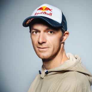 Tiago Ferreira is captured in a Red Bull cap during a 2024 photoshoot in Vouzela, Portugal.