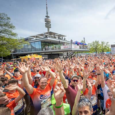 Event participants seen during the Wings for Life World Run in Munich, Germany, on May 7, 2023.
