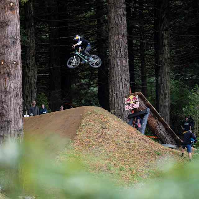 Harriet Burbidge-Smith soars on her bike at Crankworx Rotorua 2024