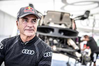 Carlos Sainz in Agadir ahead of the Rally of Morocco on September 26, 2022.