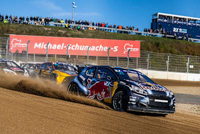 Timmy Hansen (SWE) of the Hansen World RX Team seen during the FIA World Rallycross Championship in Mettet, Belgium on August 5, 2023. 