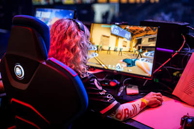 Michaela "Mimi" Lintrup pendant la finale du tournoi Red Bull Campus Clutch sur Valorant à Sao Paulo, en Decembre 2022. 