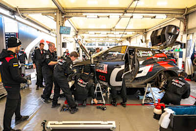 Service during World Rally Championship Monte-Carlo in Gap, France on January 26, 2024 