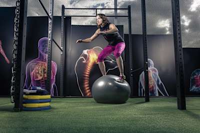 Anastasia Nifontova exercises in a gym in Moscow, Russia on September 30th, 2015. 