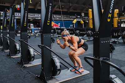 Ida Mathilde Steensgaard in action at the HYROX World Championship in Nice, France, on June 7, 2024. 