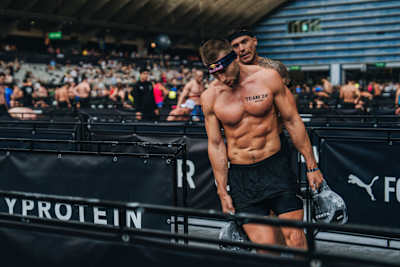 Jake Dearden, Red Bull athlete, performs at the Hyrox World Championship in Nice, France, on 9th June 2024.