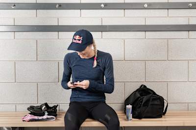 Lucy Charles-Barclay prepares for training in London, England, on July 14, 2021.