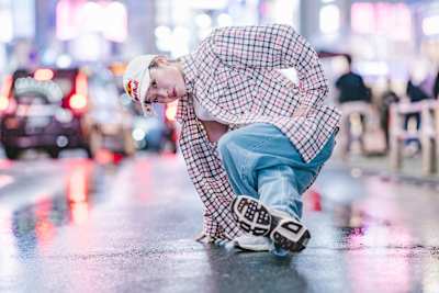 B-girl Ami poses for a portrait at Shibuya on December 8, 2024 for announcement of Red Bull BC One World Final 2025 in Tokyo.
