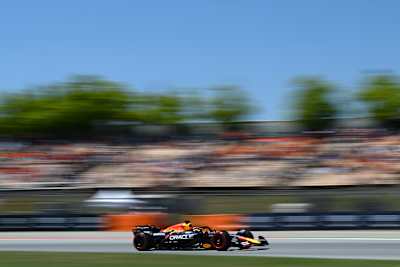 Max Verstappen driving the (1) Oracle Red Bull Racing RB21 on track during final practice ahead of the F1 Grand Prix of Spain at Circuit de Barcelona-Catalunya on May 31, 2025 in Barcelona, Spain. 