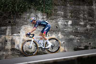 Florian Lipowitz of Red Bull - BORA - hansgrohe descends Alto de la Colladiella during stage 15 of the 79th La Vuelta a España 2024.