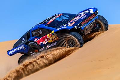 Mattias Ekström in Ford Raptor T1+ race car, on Ford M-Sport’s return to the Dakar Rally in 2026, Merzougha, Morocco on October 18, 2025