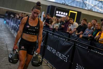 Lauren Weeks seen during the Elite 15 at the Hyrox Major in Amsterdam, Netherlands on October 10, 2024.