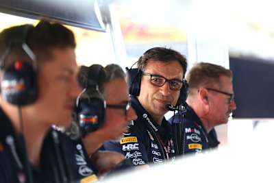 Pierré Wache, Technical Director of Oracle Red Bull Racing on the pit wall during qualifying ahead of the F1 Grand Prix of Italy at Autodromo Nazionale Monza in September 2025. 