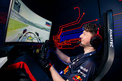 Sebastian Job plays EA SPORTS F1 24 on PC, using Fanatec cockpit, wheel and pedals on Thursday 22nd February, 2024 