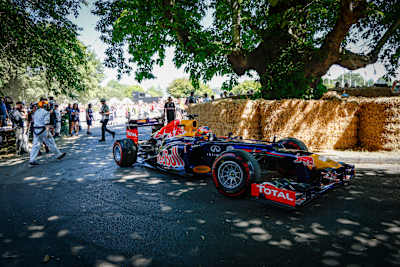 Sebastian Job of Red Bull Sim Racing driving the Red Bull Racing-Renault RB8 during the Goodwood Festival of Speed at Goodwood on July 13, 2025 in Chichester, England. 