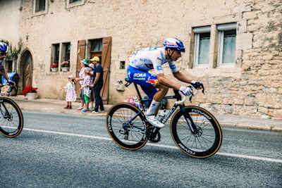 Florian Lipowitz from Team Red Bull - BORA - hansgrohe is photographed during Stage 20 Nantua > Pontarlier (184.2km) of the Tour de France on July 26, 2025