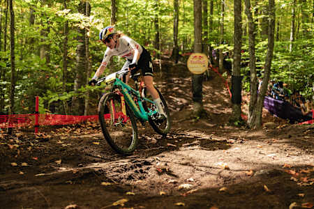 Laura Stigger performs at UCI XCO World Cup in Lake Placid, USA on September 29, 2024 