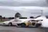 Jaub Przygonski of Poland and Piotr Wiecek of Poland perform during the first stop of the Drift Masters European Championship in Naas, Ireland on May 7, 2023.