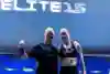 James Kelly and Joanna Wietrzyk seen during the Elite 15 at the Hyrox Major in Hong Kong on November 22, 2024. 