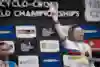 Zoe Backstedt celebrates winningthe U23 Women’s Race and crowning herself the 2024 U23 women CX World Champion at the  2024 UCI CX World Championships in Tabor, Czechia on February 4, 2024. 