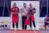 Armand Duplantis, Emmanouil Karalis and Sam Kendricks on the podium at the Mondo Classic on March 13, 2025, in Uppsala, Sweden.