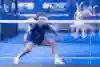 Spanish padel star Beatriz González in action during the GNP Mexico Major Premier Padel in Acapulco, showcasing her intense concentration and athletic prowess on November 30, 2024.